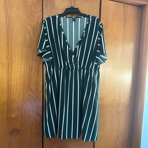 Green and white stripped Shein Curve Dress size 3x